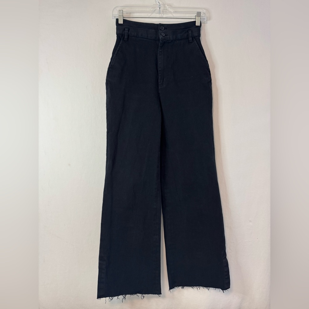 Rebecca Minkoff Women's Black Flora High Waist Wide Leg Pants Size 2